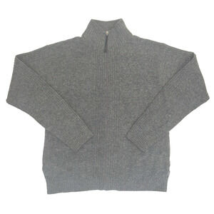 4You Men’s Wool Full Zip Gray Sweater Size L